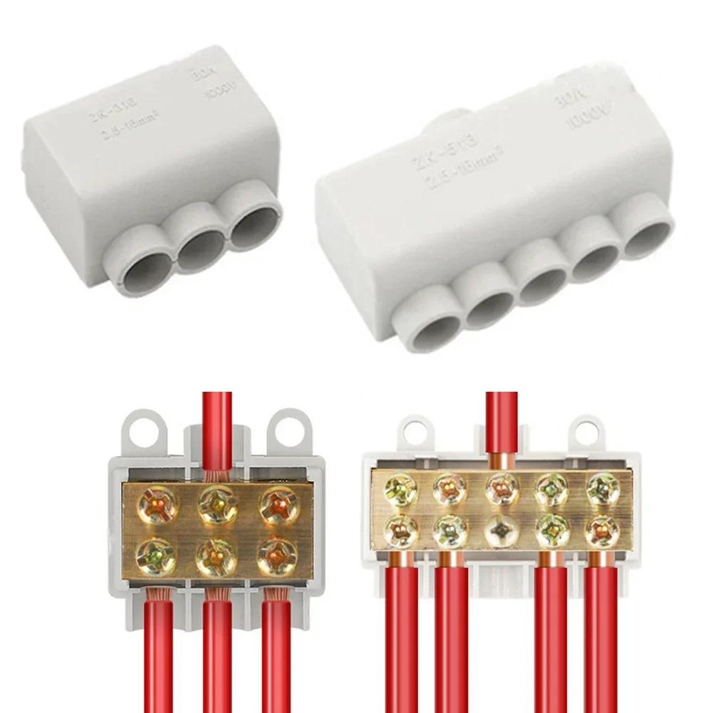 Brass T Shaped Splitter Quick Connector 80A 1000V for Electrical Power Management Terminal Block for Multiple Devices