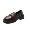 Women's spring and autumn new one-pedal casual women's shoes platform single shoes black small leather shoes