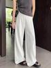 2026 High-Waist Cotton Linen White Wide-Leg Pants - Women's Anti-See-Through Straight-Leg Summer Casual 'Old Money' Style