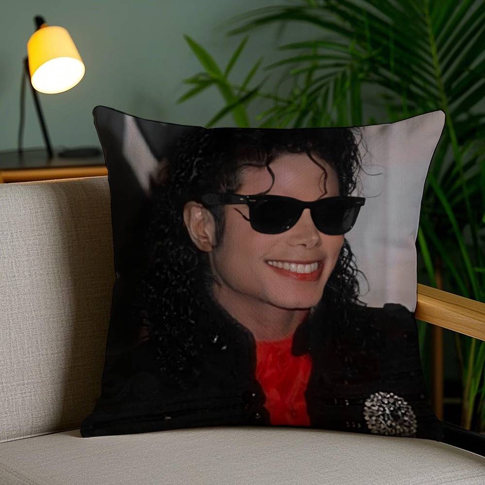 The King of Pop Michael Jackson-A Pillow Case Anti-dustmite Pillowcase Invisible Zipper Silky Short Plush Sofa Cushion Cover