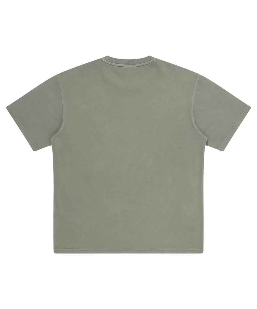 Syupeodeulai Small Logo Washed T-Shirt Khaki Green Sduiscq13Khg