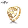 LIKGREAT Tree of Life Ring Gold Color Stainless Steel Adjustable Rings Fashion Jewelry Accessories Mother's Day Gift