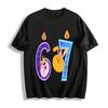 Cute 67 Animal Print Kids Shirt Children's Day Cartoon Top Pure Cotton T-shirt