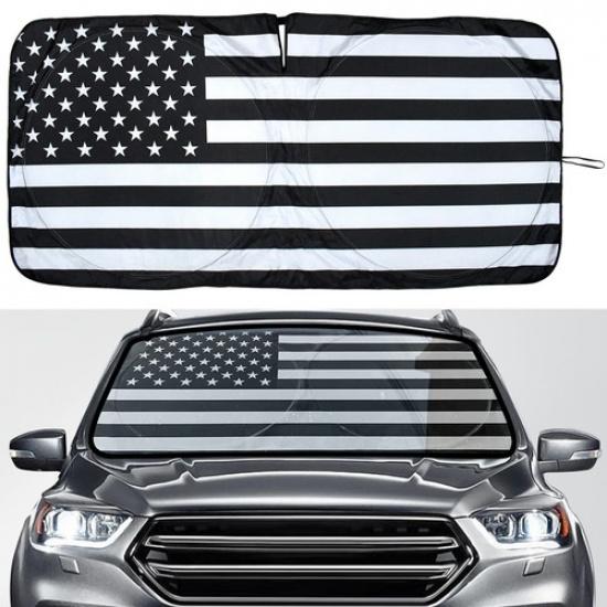 For Toyota Landcruiser Car Windshield Sunshade US Flag Foldable Sun Screen Cover