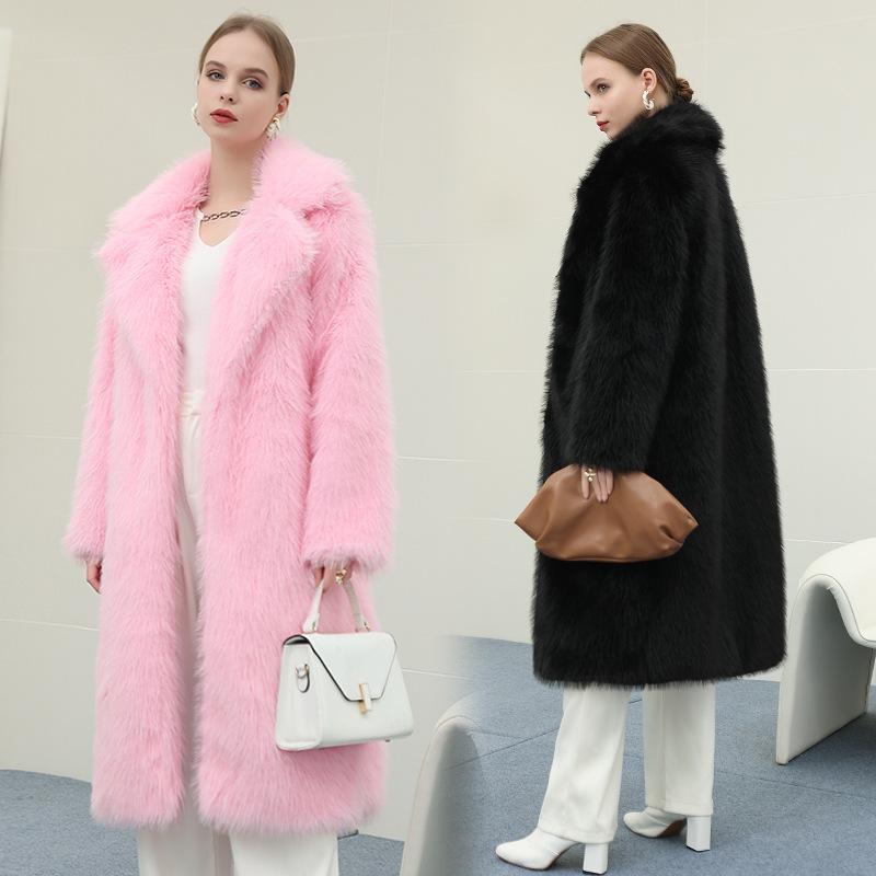 Autumn And Winter New Fur Coat Women's Long Style Imitation Fox Fur