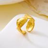 Vintage Gold Color Starfish Shell Rings for Women Stainless Steel Ocean Series Flower Stars Whale Adjustable Finger Ring Jewelry