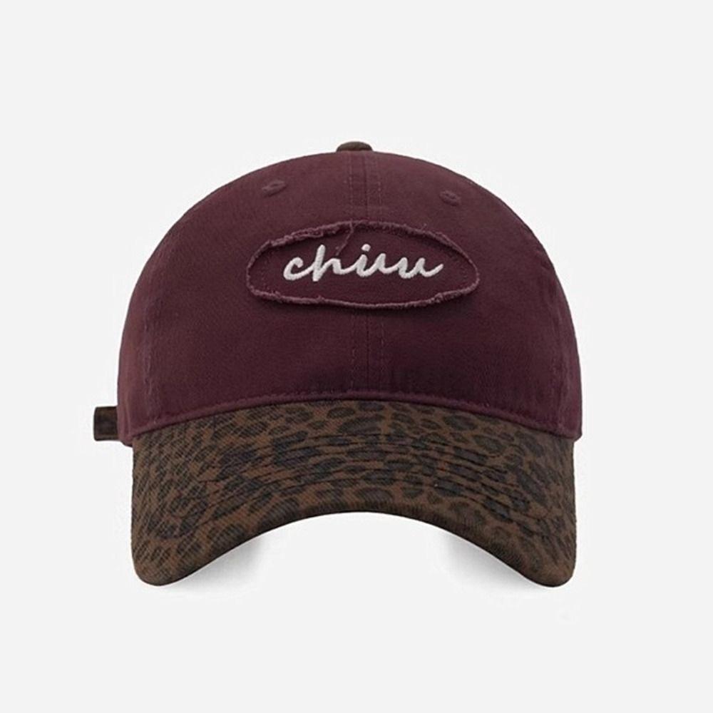 Adjustable Embroidered Baseball Cap Cotton Y2k Peaked Cap Retro Leopard Baseball Hat Teenagers