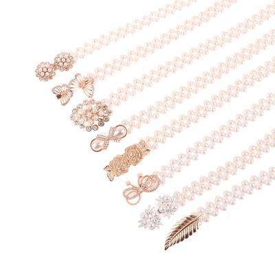 Retro Imitationsperlen Gürtel Taillenkette Damen Vielseitig Elegant Elastisches Taillenband Mit Diamant Jeans Kleid Bekleidungszubehör