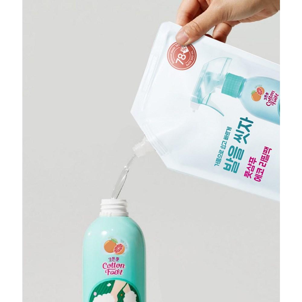 On the Body Cotton Foot Wash Your Feet Foot Shampoo Grapefruit Mint Fragrance Eco Refill Pack, 1 pack, 3 packs