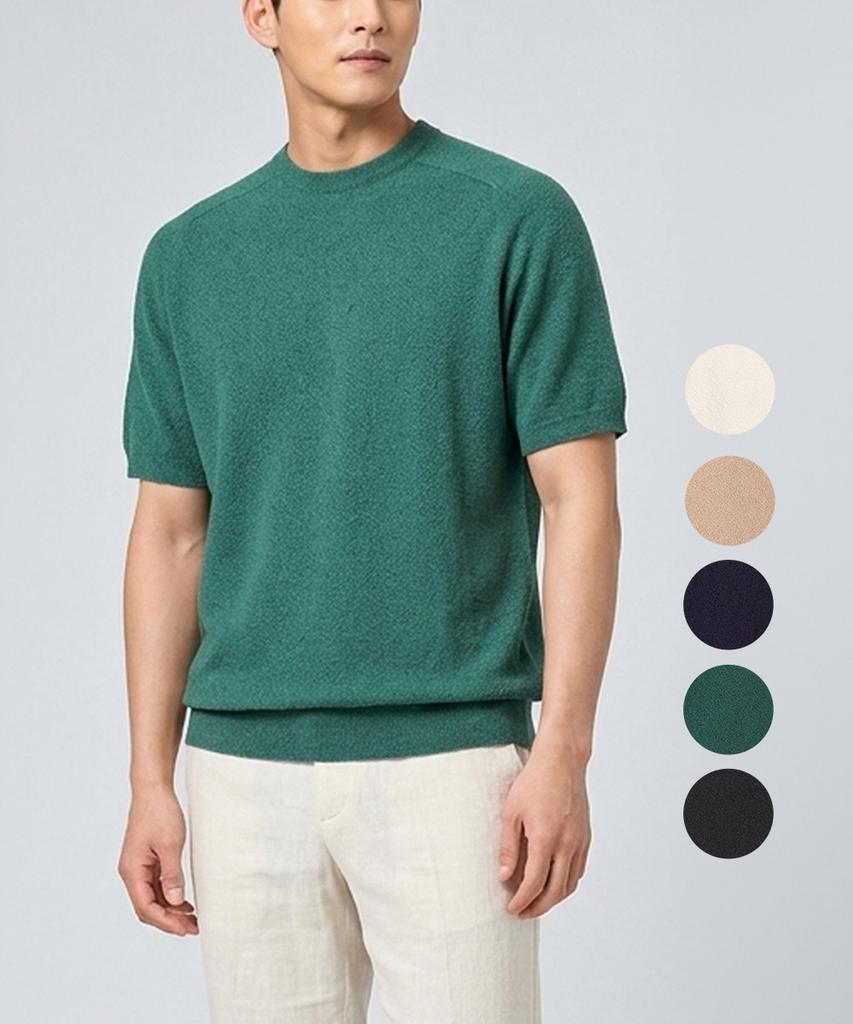 KIM YOUNG JOO GOLF Summer Round Boucle Men'S Short Sleeve Golf Knit Dqmmnt36