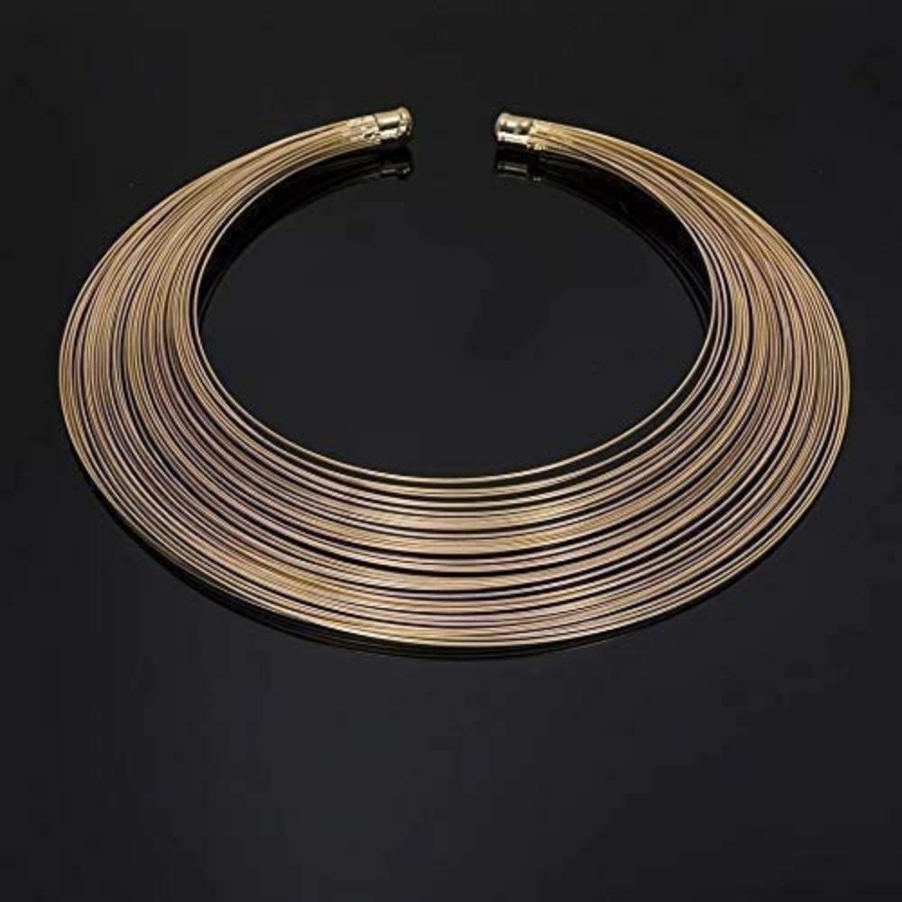 Stylish Jewellery Combo Choker Necklace Set Gold Plated Jewellery Set for Women With Earrings, Ring and Bracelet (Golden)