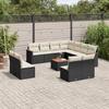 VidaXL Garden Lounge Set with Cushions 12 Pcs, Patio Sofas, Patio Furniture Set, Outdoor Furniture, Black 3226091