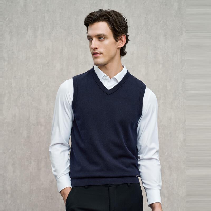 EMZ Men's V-Neck Knit Wool Vest