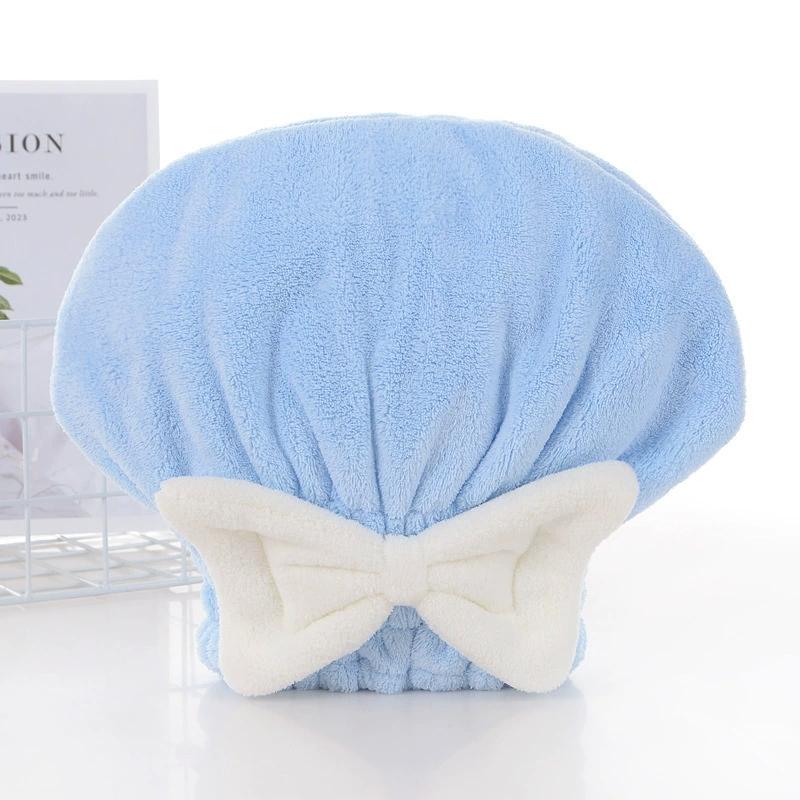 Microfiber Drying Hair Caps For Women Girls Quick Dry Hair Towel Turban Hat Bathing Soft Hair Towel Wrap With Cute Butterfly Bow
