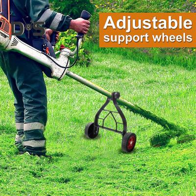 Lawn Mower Support Wheel Adjustable Trimmer Auxiliary Wheels Universal Fit Weed Eater Support Wheels for Walk-Behind Brush Cutter