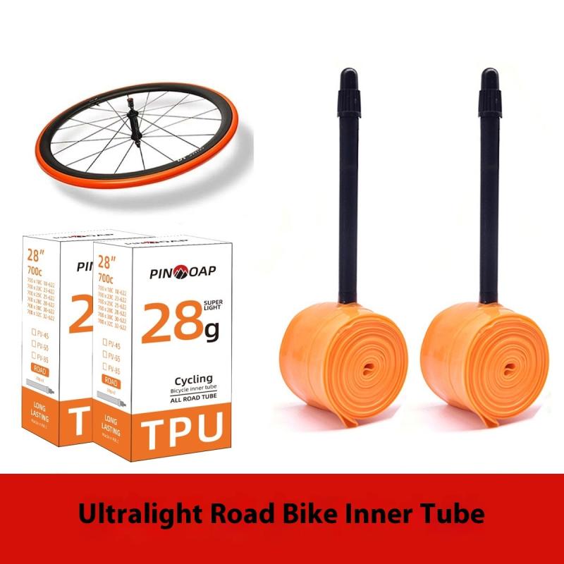 Câmara de Ar Ultraleve para Bicicleta Bicicleta de Estrada Pneu TPU Válvula de 65mm de Comprimento Pneu TPU para Bicicleta de Estrada Câmara Super Leve