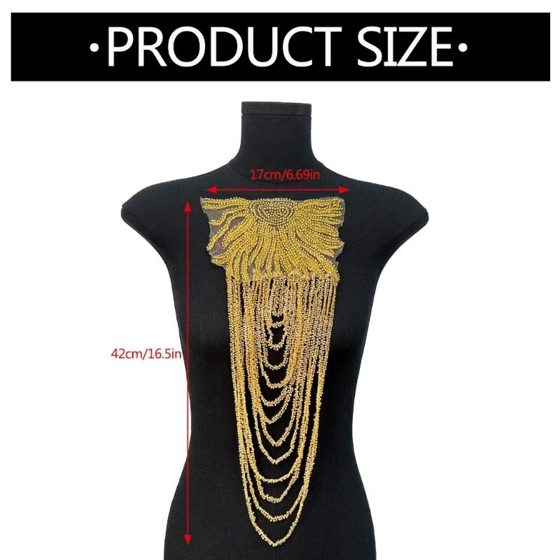 1 Pair Sequined Beaded Uniform Epaulets Party Costume Epaulettes Glittering Shoulder Wrap Epaulet for Stage Performances