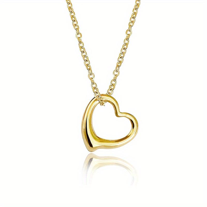 

1 шт. Ожерелье в форме сердца с персиком, Милое и простое повседневное ожерелье, Изысканные аксессуары с темпераментом золотой