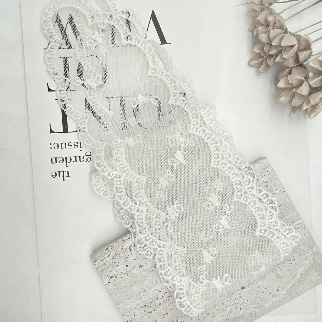 French Lace Embroidered Silk Scarf Headband - Super Fairy Sweet Hair Ribbon