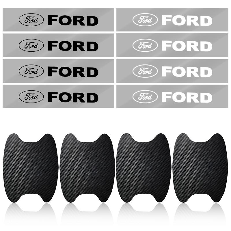 Car Door Sticker Carbon Fiber Scratches Auto Handle Protection Film For Ford F150 F250 Edge Escape Transit Fusion