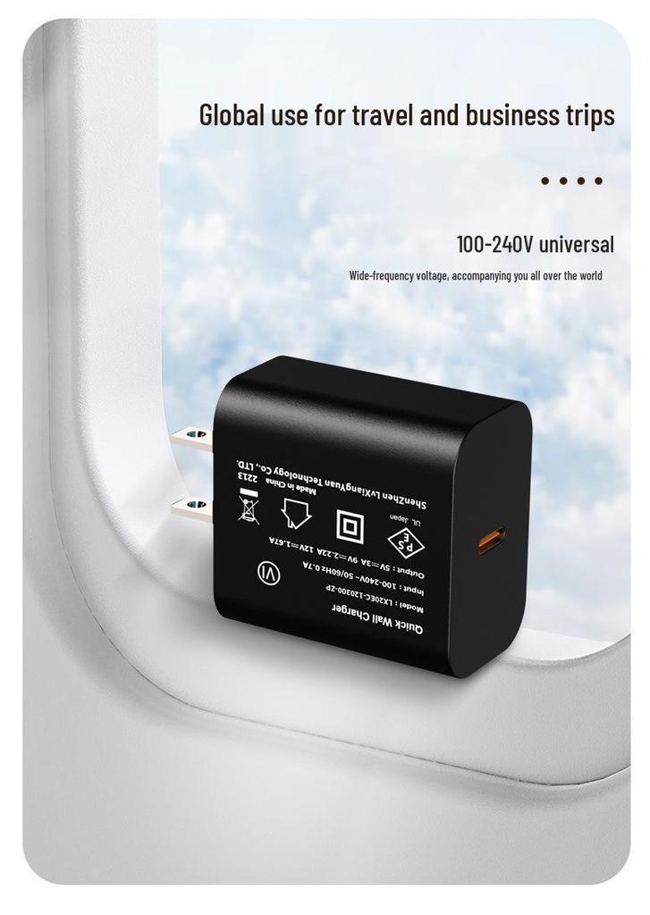 PD20W Multi-functional Fast Charger with TYPE-C Port, Japanese Standard, PSE Certified.