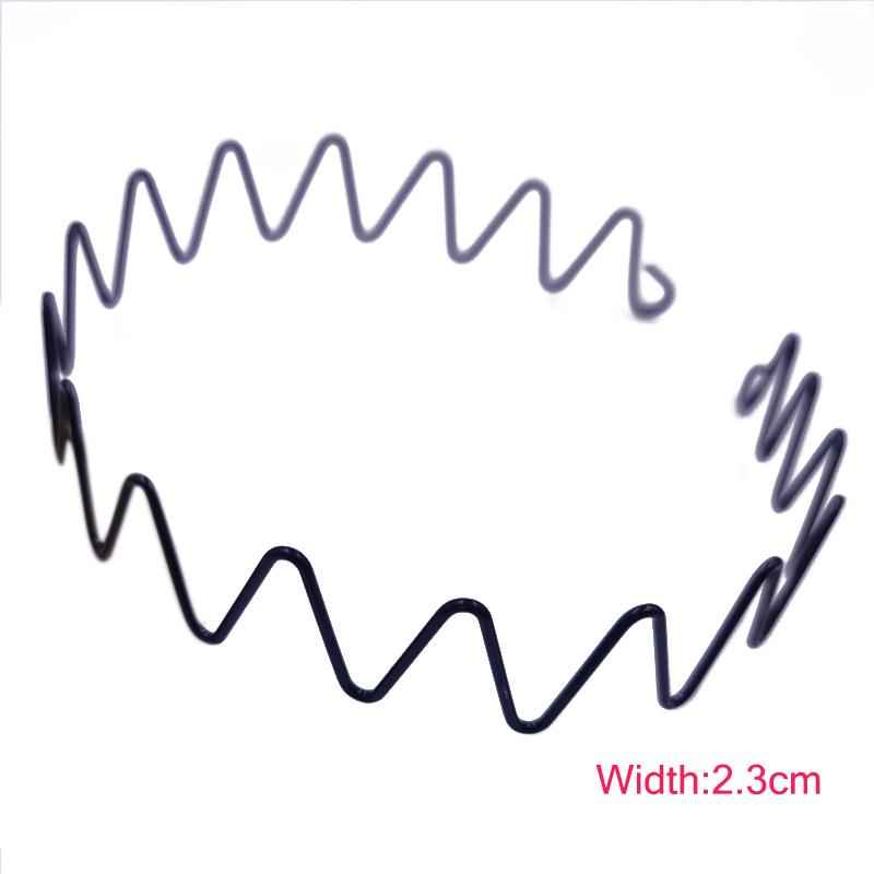 Men Women Fashion Metal/Plastic Elastic Wavy Hair Accessories Wave HOOP 1PC Hair Band Sports