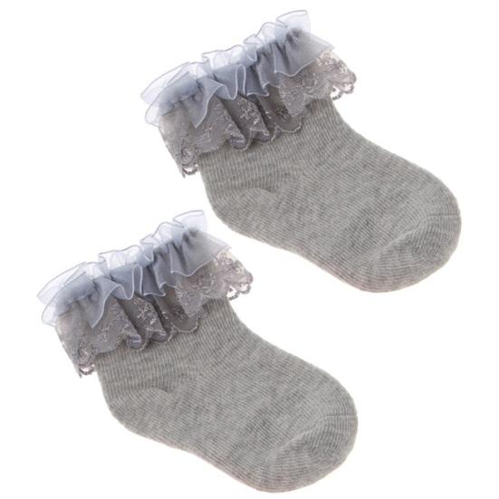 Newborn Baby Girl Solid Color Breathable Cotton Elastic Princess Lace Socks