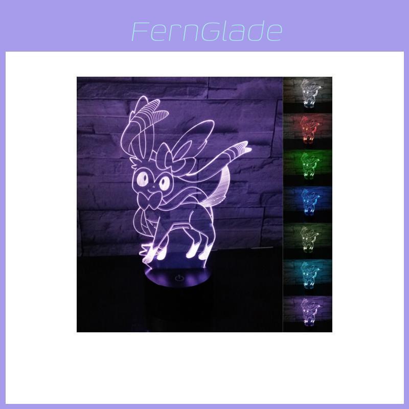 New Pokemon Go 3d Sylveon Night Light With Stunning 7 Color Change Led Desk Lamp