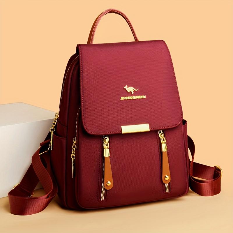 Stylish Versatile Women'S Backpack Multi-pocket Laptop Bag with Top Handle Perfect for School, Travel & Daily Use