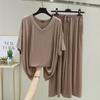 Spring/Summer Modal V-Neck Loose Casual Plus Size Pajama Set