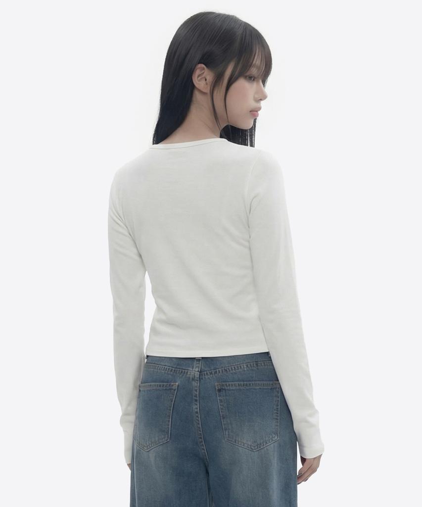 GRAVER [Unisex] New Cross U-Neck Long Sleeve_2 Colors