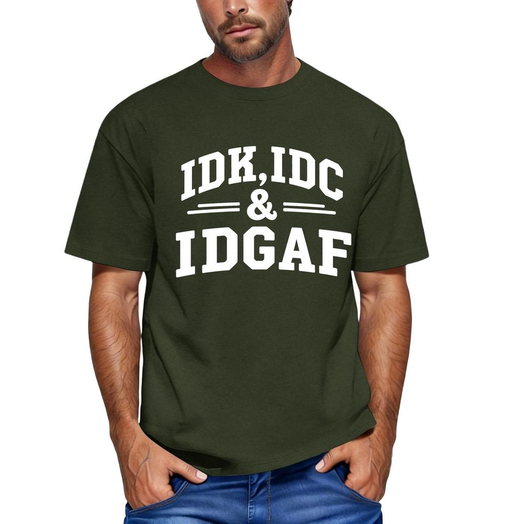 Men's Graphic Print Casual Neck Short Sleeve T-Shirt, Color