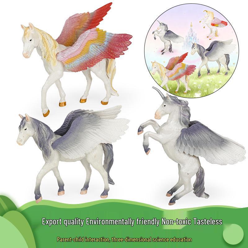 Realistic Mythical Pegasus Unicorn Model: Educational Science Toy & Desktop Ornament for Kids