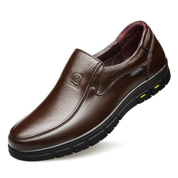 Genuine Leather Shoes Men S Top Layer Cowhide Shoes Autumn Winter Loafers Shoes Round Head Foot Covering Men S Shoes M849 38