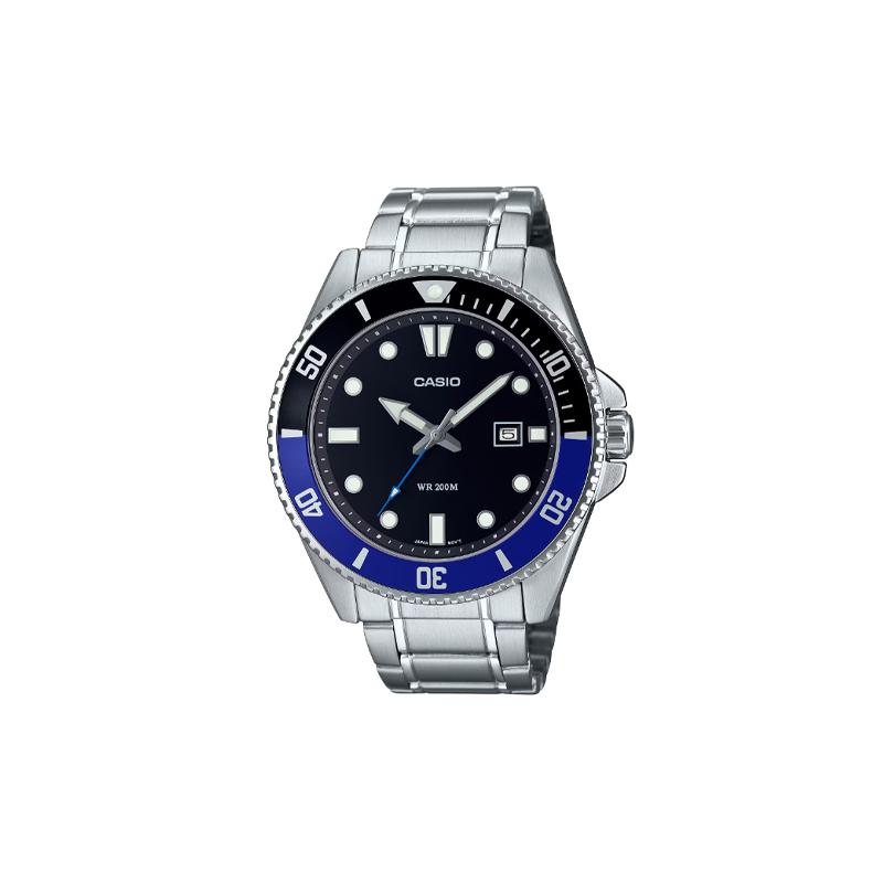 

Casio MDV-107 series 200 meters waterproof quartz movement stainless steel strap Japanese and Korean watch men s watch black dial MDV-107D-1A2 чорний