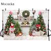 Christmas Fireplace Photography Background Xmas Tree Wreath Children Portrait  Backdrop Studio  Props Decoration