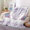 Mandala Elephant Blanket Flannel Breathable Super Warm Throw Blankets for Bedding Travel Bedroom Soft Throws Home Decor