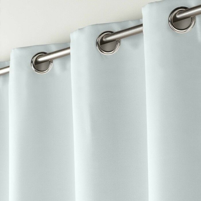 Rideau occultant grande hauteur 135 x 280 cm – uni gris pâle – à œillets