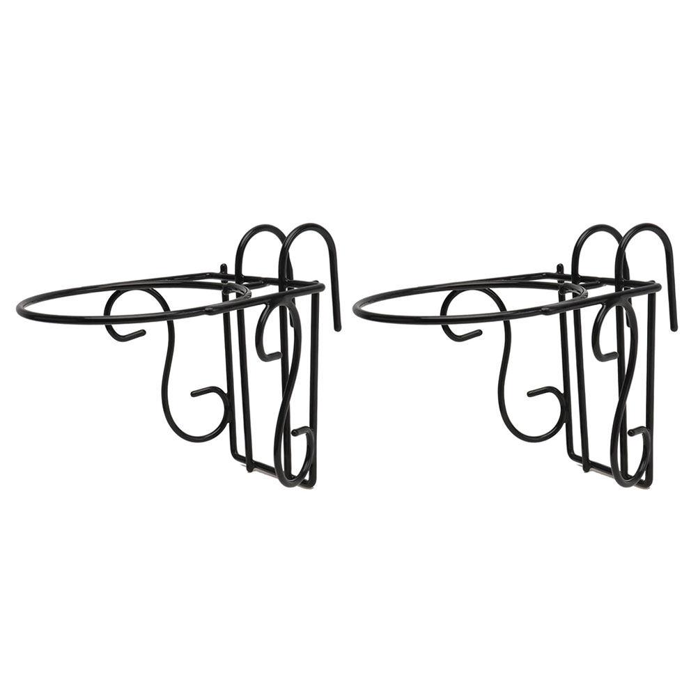 2Pcs Iron Hanging Flowerpot Rack for Orchids Bonsai Balcony Garden Yard Decor Sturdy Rustproof Planter Hanging Bracket