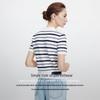 Navigare Women's Striped Knit Polo Shirt with Cutouts