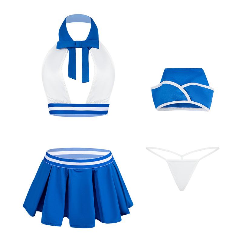 Women's Sexy Lingerie Stewardess Cosplay Costume Flight Attendant Lace Uniform Exotic Nightwear Nightclub Porno Party Temptation