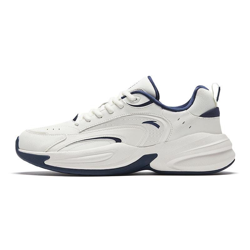 Anta Ace Retro Running Non-Slip Durable Low-Top Sports Casual Shoes Men Sneakers White Dark-Blue 912528802F-1