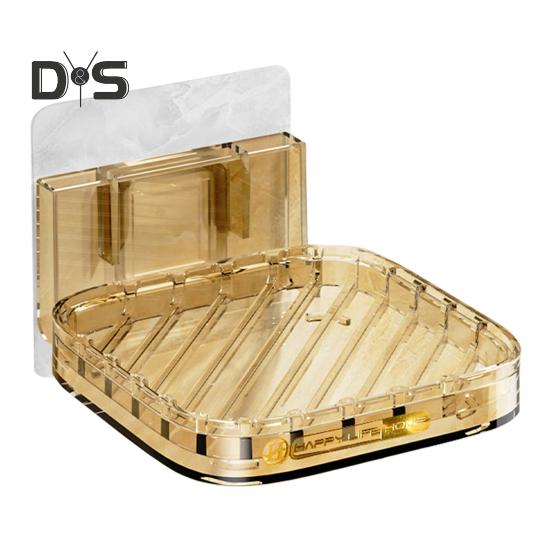 

Настенная мыльница со съемным поддоном для слива. Прочная несущая самоклеящаяся простая в установке полка для мыльниц. жёлтый