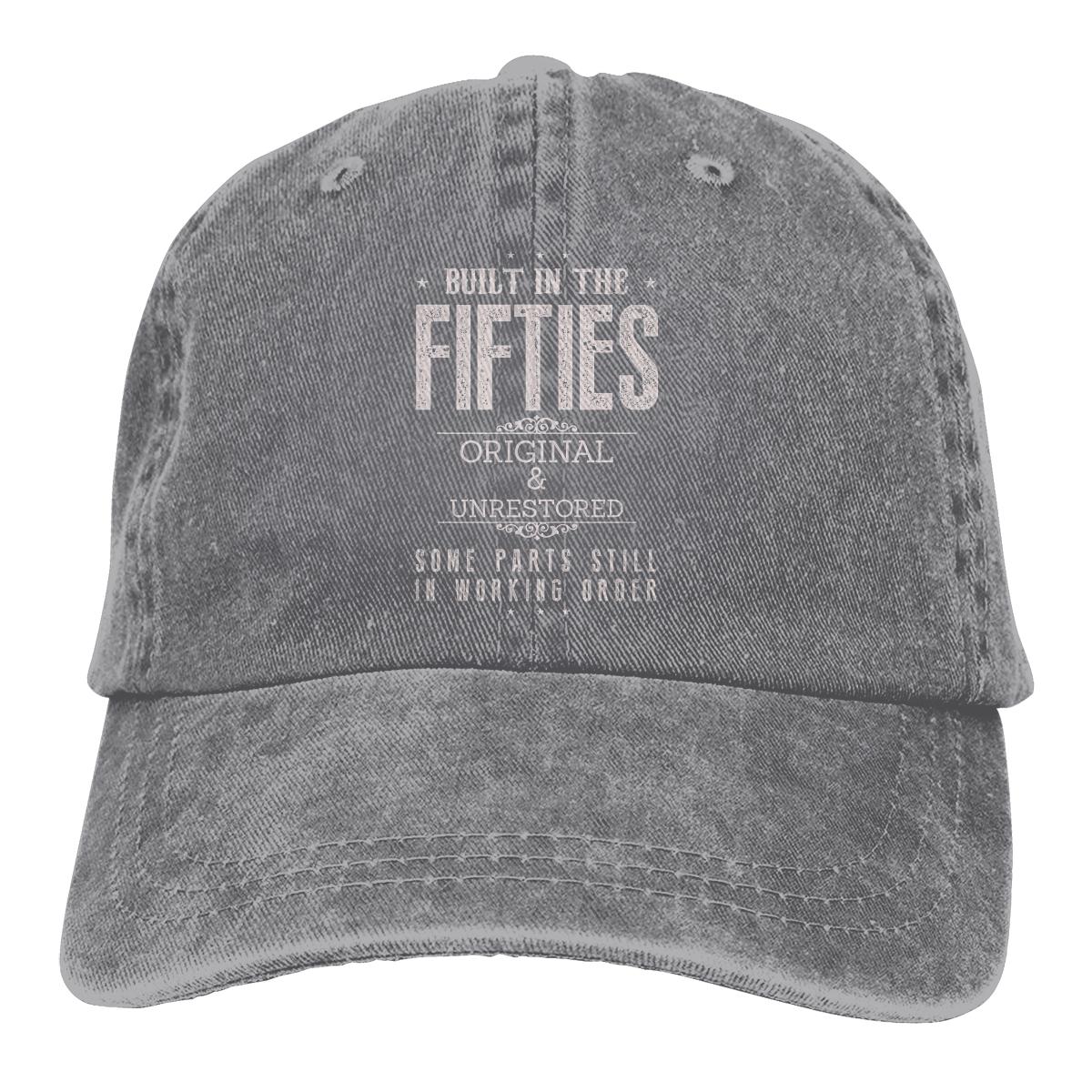 

Adjustable Solid Color Baseball Cap Built In The Fifties Premium Washed Cotton Years Old Born in Sports Women Hat One Size