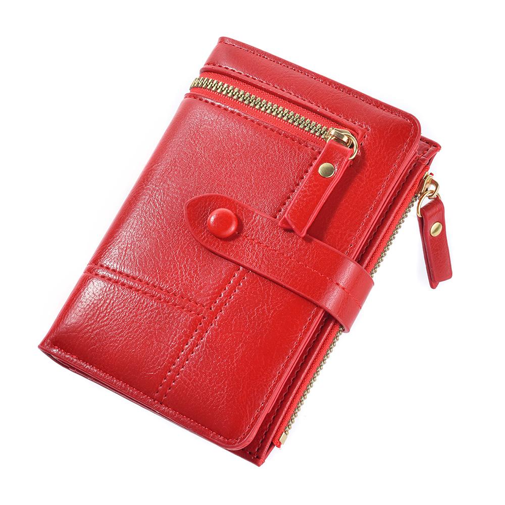 

Purse Ladies Europe And America PU Leather Short Folding Purse Vertical Double Zipper Fashion Women s Wallet