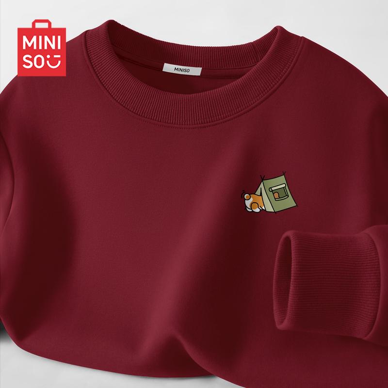 MINISO Men's 2026 Spring/Autumn Casual Pullover Sweatshirt