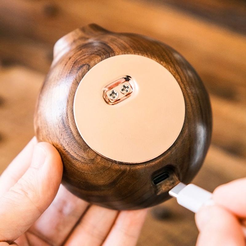 Elegant Wood Digital Coffee Scale Rechargeable Electronic Espresso Weigher Portable Walnut Kitchen Weighing Scale