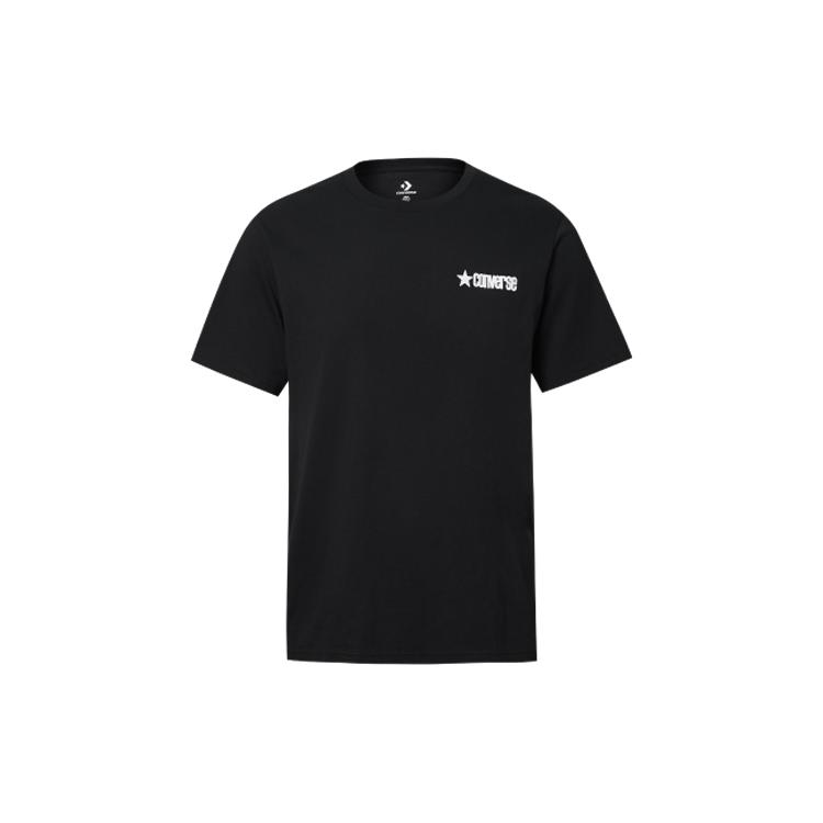 Converse T Shirts Men's Black Crew Neck Moderate Straight Fit 10020886-001