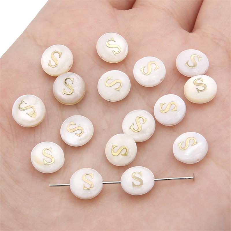 Naturmuschel Doppelseitige Heißprägung Digitale Perlen Für DIY Halskette Armband Ohrringe Schmuckherstellung