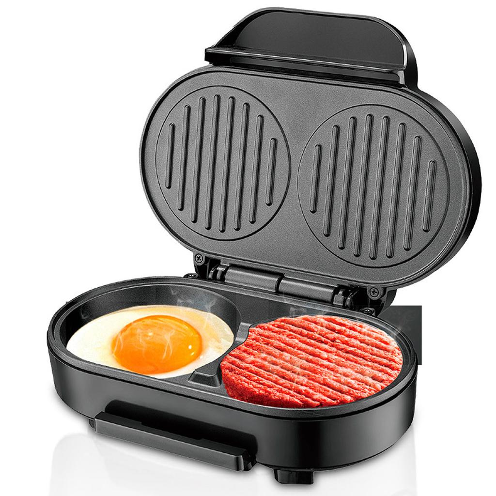 Electric Breakfast Maker with Safe Touch Handle Anti Stick Electric Hamburger Grill for Egg Pancake